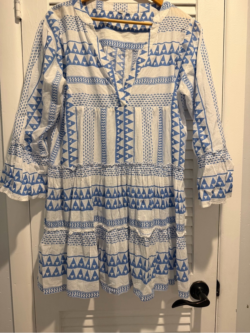 Arthur Jane Claire blue white geometric print Size Large